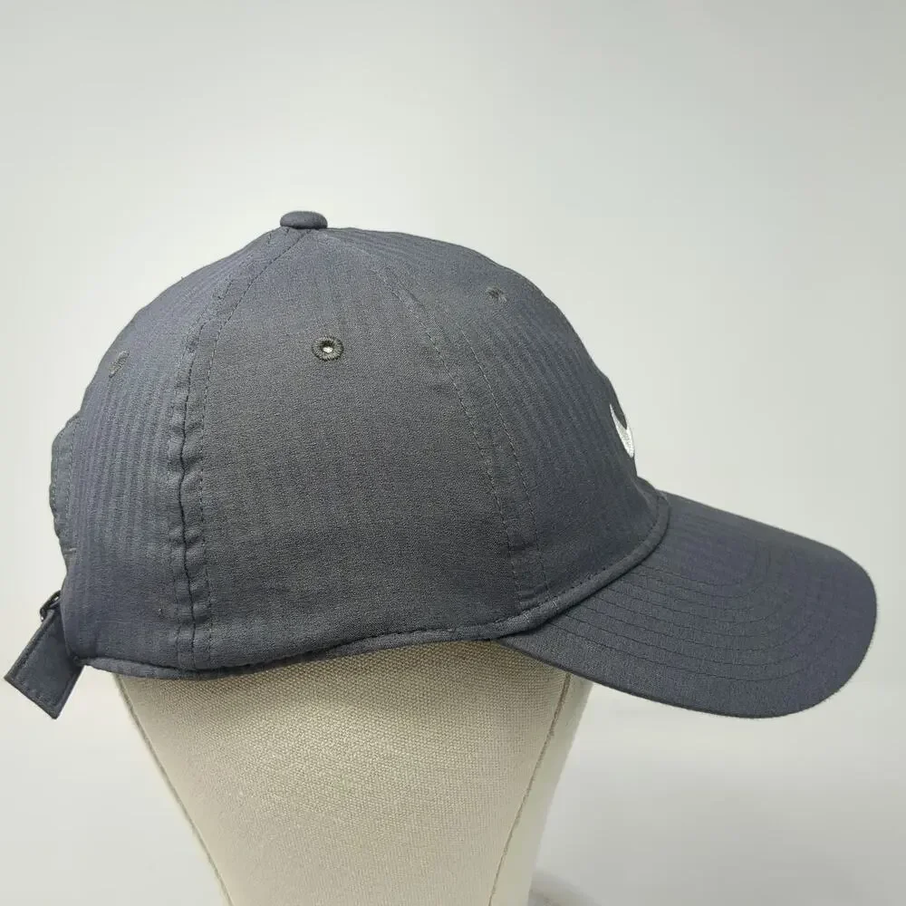 Nike Baseball Cap Gray OSFM Slideback Swoosh Golf Herringbone Curved Bill hat